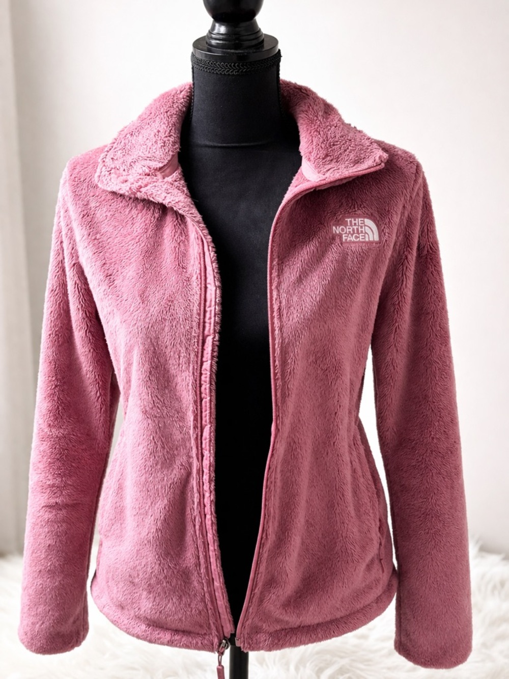 The North Face Pink Fleece Jacket Women’s Small Cozy Full Zip Osito Style - Picture 3 of 9